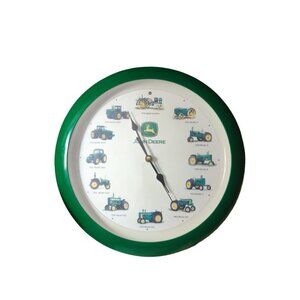 John Deere Tractor Wall Clock‎ Makes Tractor Sounds On The Hour Works
